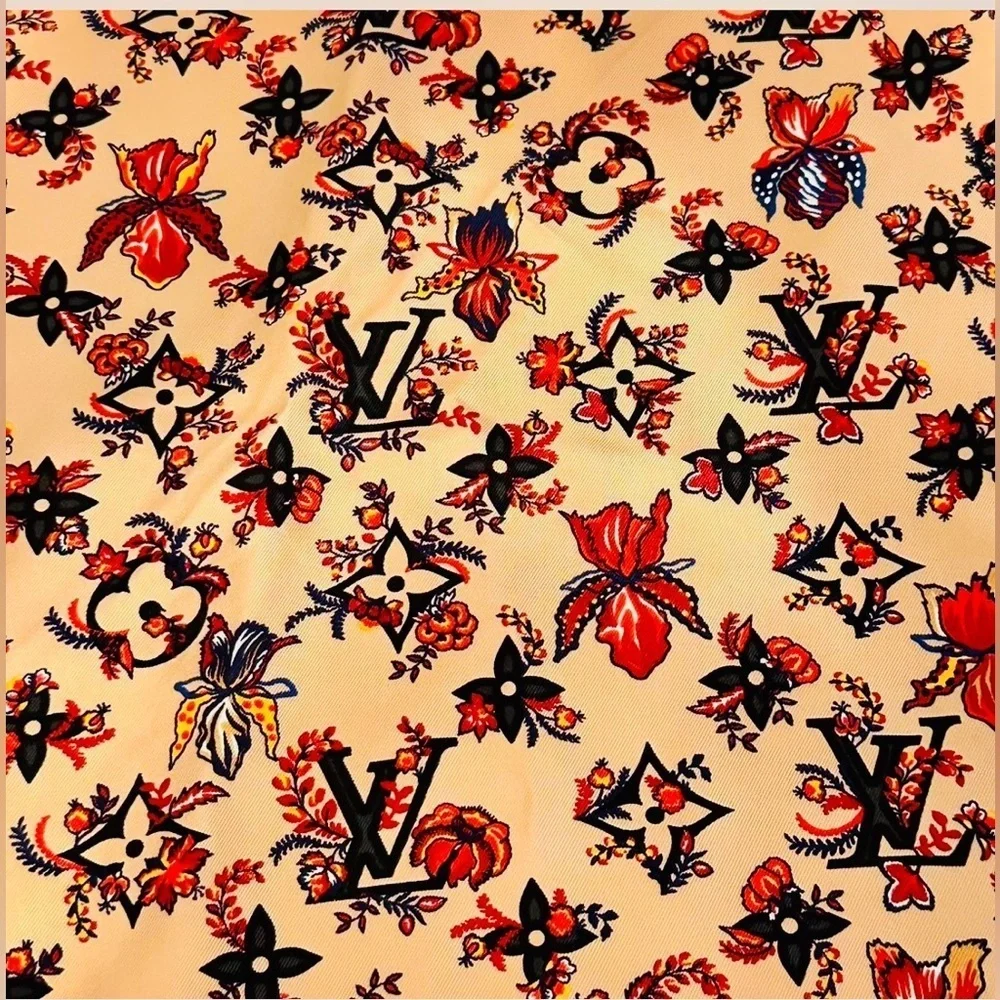 Auth Louis Vuitton Silk Scarf Bundle– Floral Monogram Print (Style 00-0195-682)